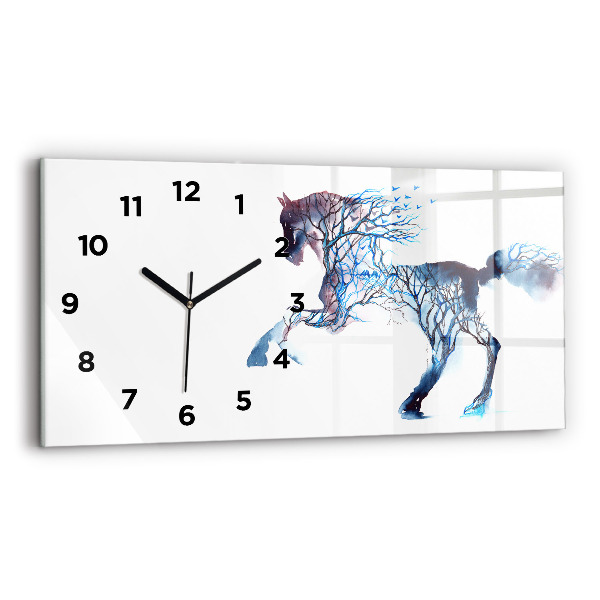 Glass wall clock rectangular Animal Nature Altruism