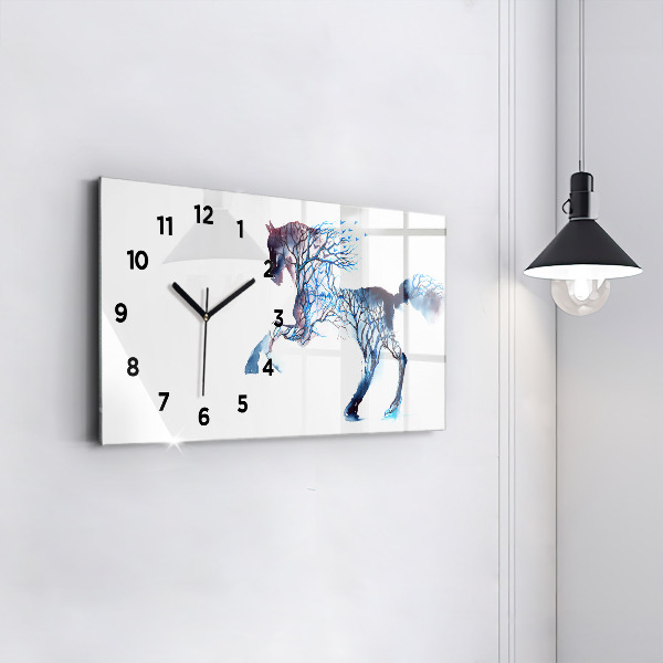 Glass wall clock rectangular Animal Nature Altruism