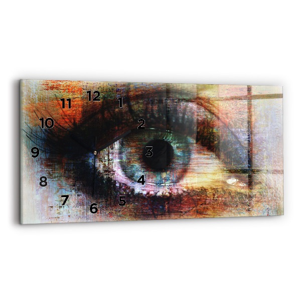 Glass wall clock rectangular Street Art Eye