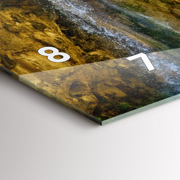 Glass wall clock rectangular Lagoon Landscape