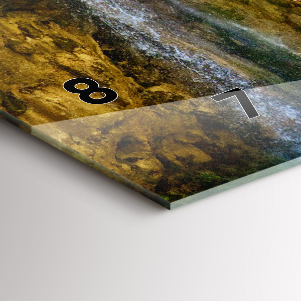 Glass wall clock rectangular Lagoon Landscape