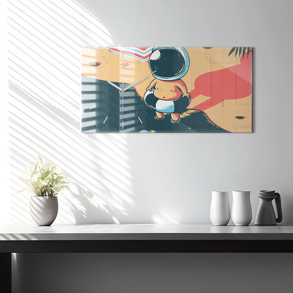 Glass wall clock rectangular Children's imagination