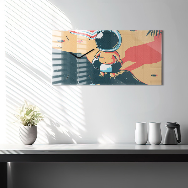 Glass wall clock rectangular Children's imagination