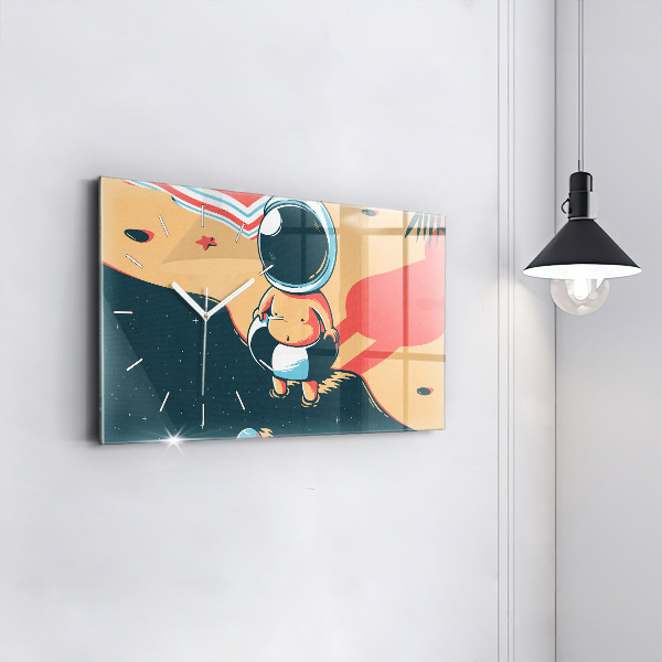 Glass wall clock rectangular Children's imagination