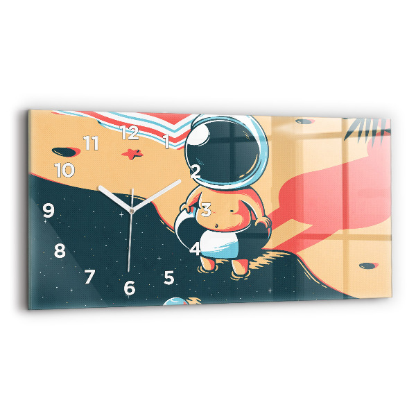 Glass wall clock rectangular Children's imagination