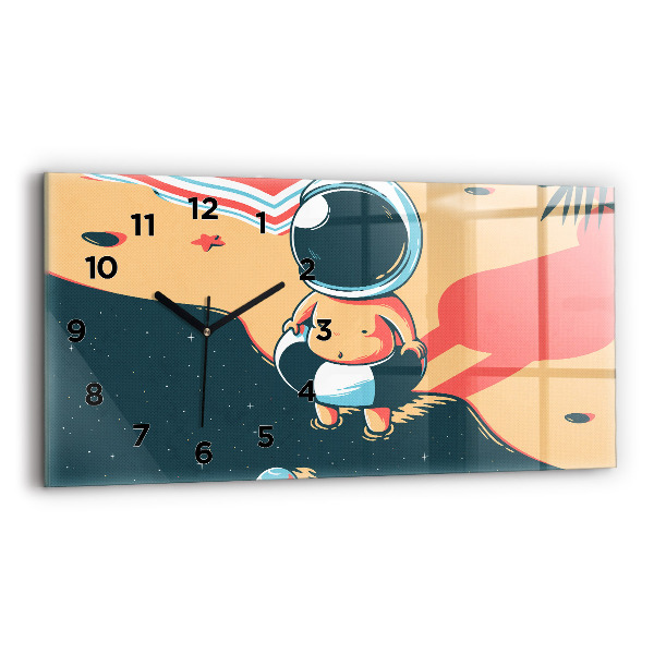 Glass wall clock rectangular Children's imagination