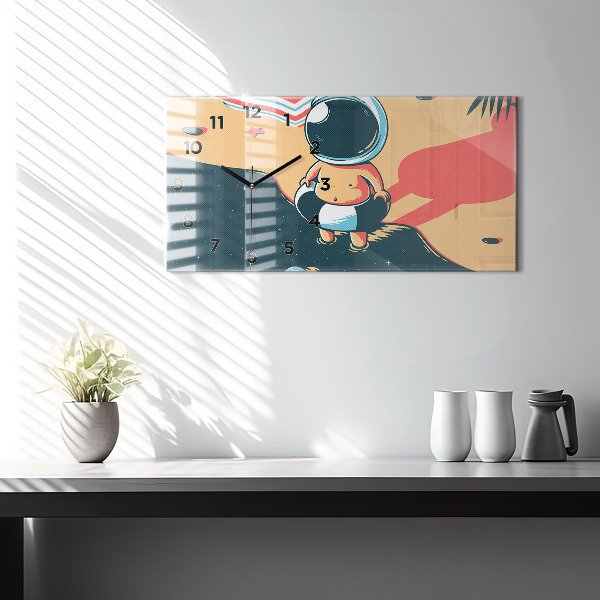 Glass wall clock rectangular Children's imagination