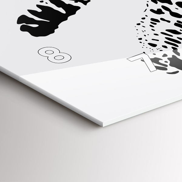 Glass wall clock rectangular Silhouette of a panther