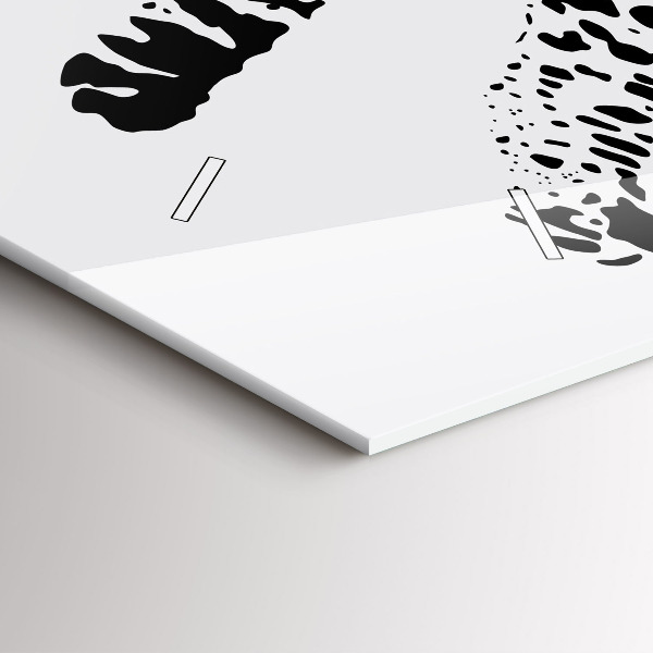 Glass wall clock rectangular Silhouette of a panther