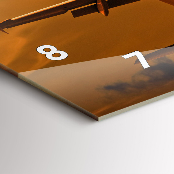 Glass wall clock rectangular Travel by plane