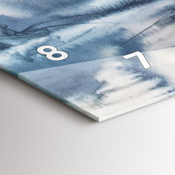 Glass wall clock rectangular Winter Lake Łódka