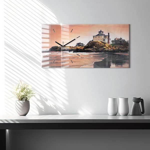 Glass wall clock rectangular Sherman Coast
