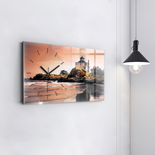 Glass wall clock rectangular Sherman Coast