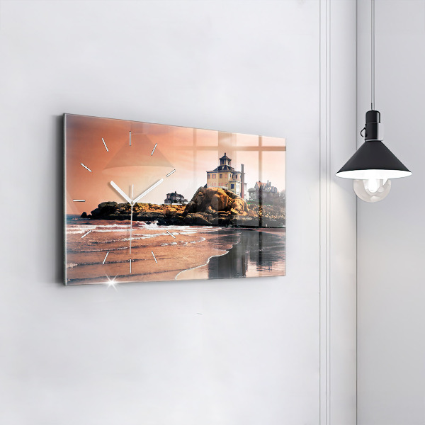 Glass wall clock rectangular Sherman Coast