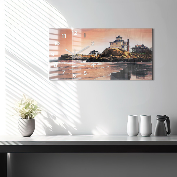 Glass wall clock rectangular Sherman Coast