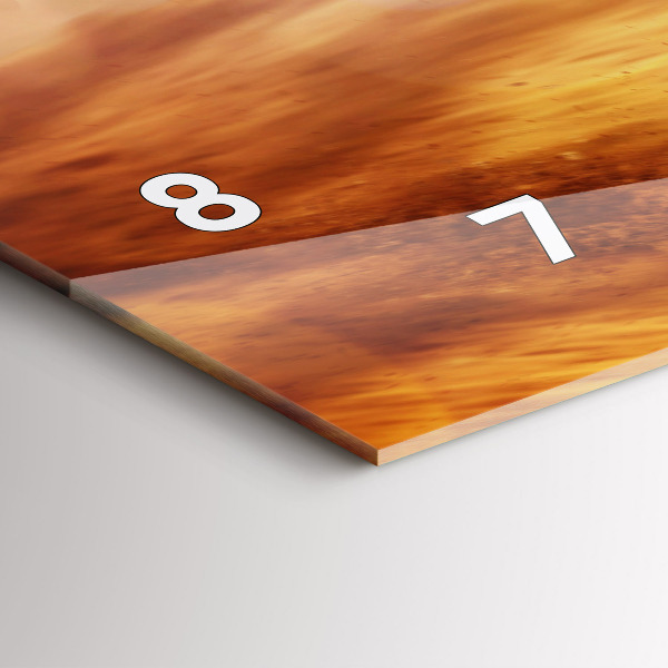 Glass wall clock rectangular Motocross Enduro