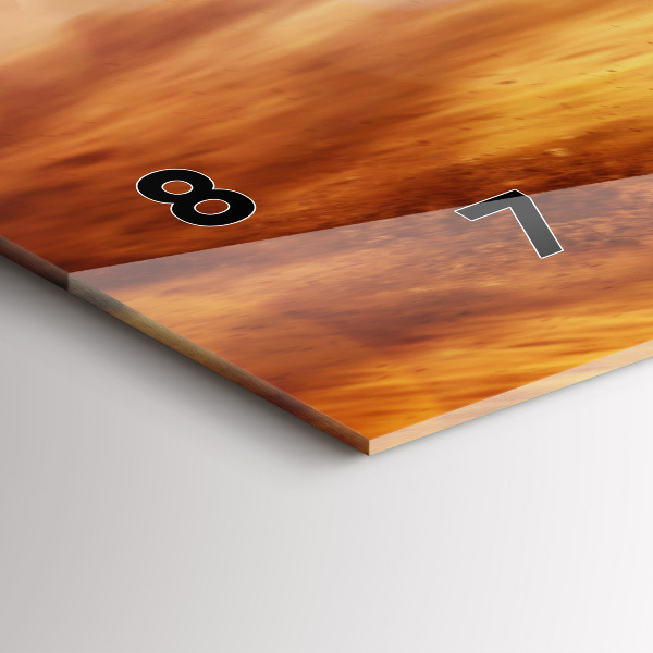 Glass wall clock rectangular Motocross Enduro