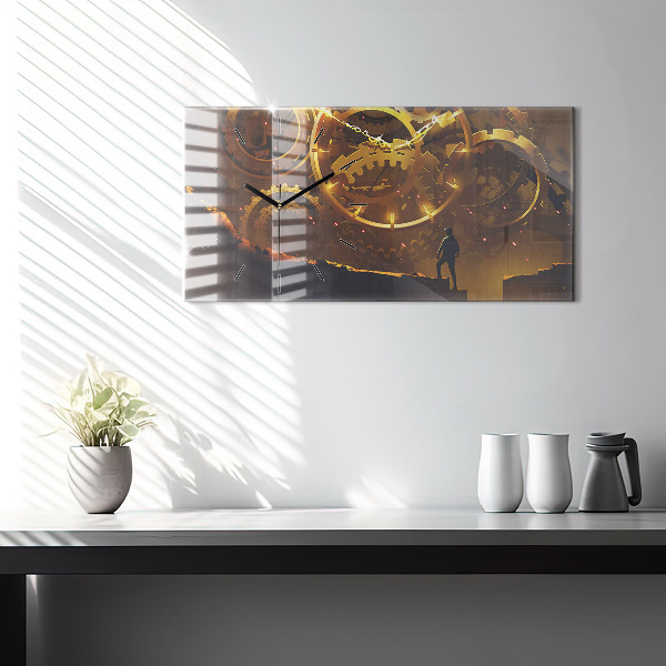 Glass wall clock rectangular Time – Mechanism
