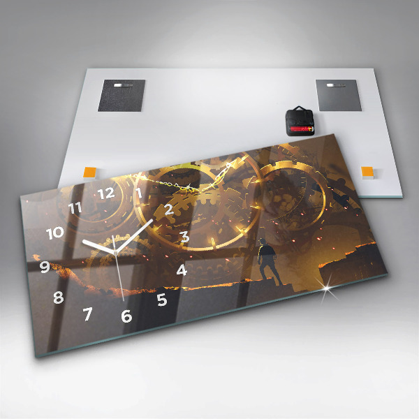 Glass wall clock rectangular Time – Mechanism