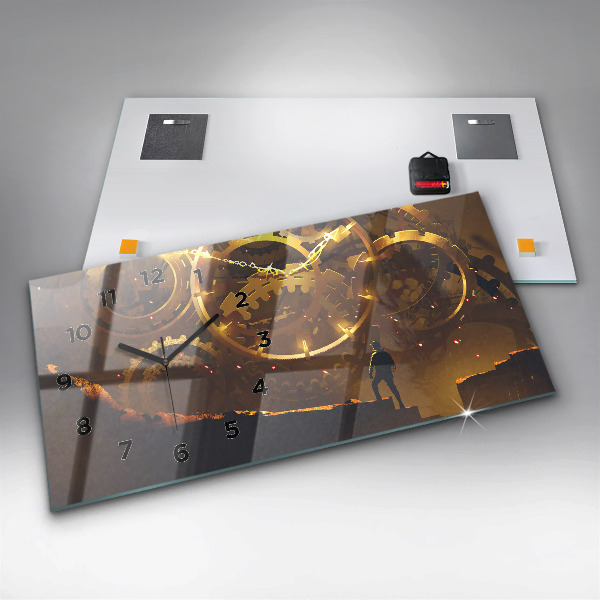 Glass wall clock rectangular Time – Mechanism