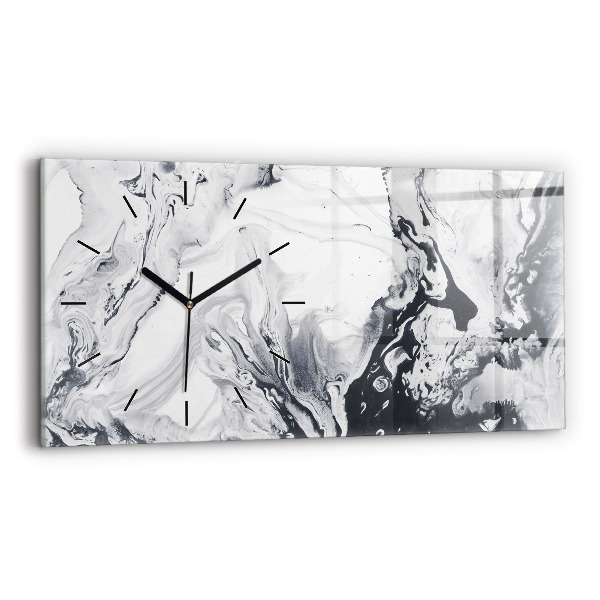 Glass wall clock rectangular Abstract Ink Marble