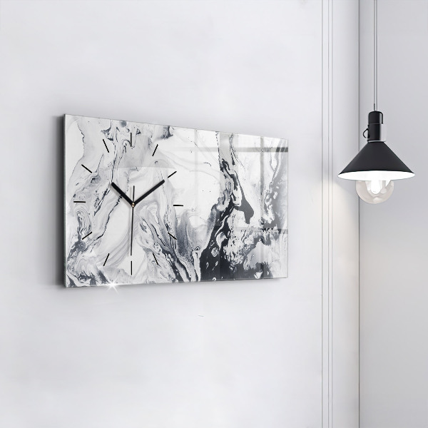 Glass wall clock rectangular Abstract Ink Marble