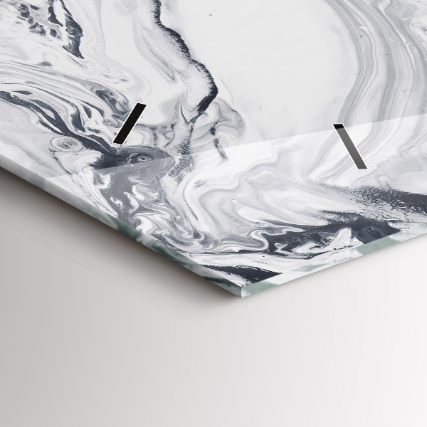 Glass wall clock rectangular Abstract Ink Marble
