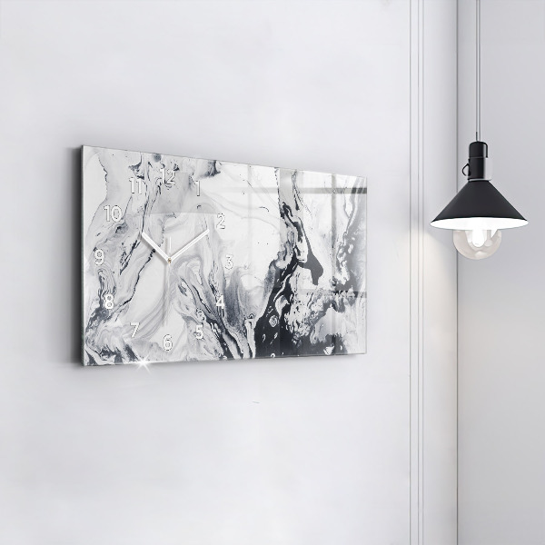 Glass wall clock rectangular Abstract Ink Marble