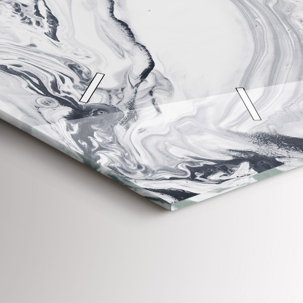 Glass wall clock rectangular Abstract Ink Marble