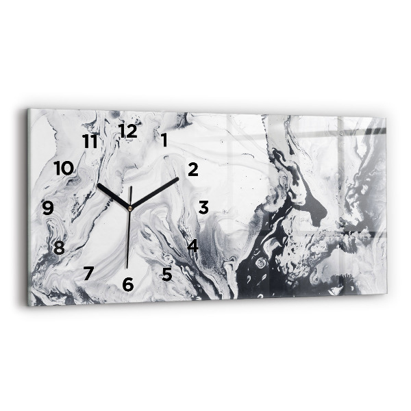 Glass wall clock rectangular Abstract Ink Marble