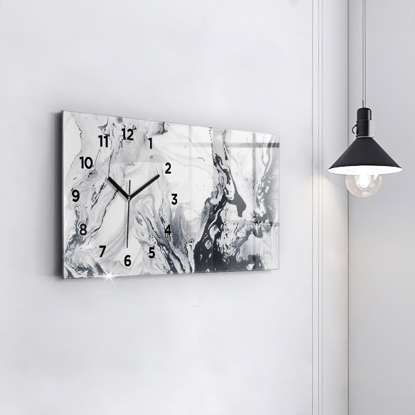 Glass wall clock rectangular Abstract Ink Marble