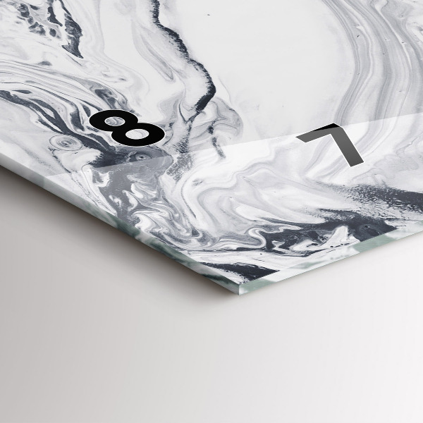Glass wall clock rectangular Abstract Ink Marble