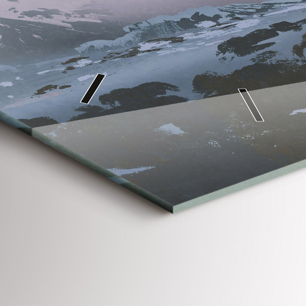 Glass wall clock rectangular Astronauts Milky Way