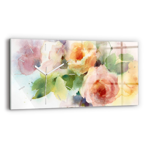 Glass wall clock rectangular Visualization of Nature