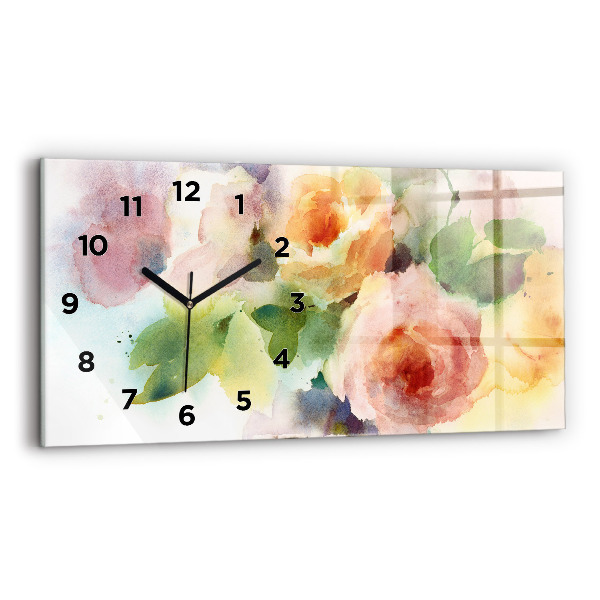 Glass wall clock rectangular Visualization of Nature