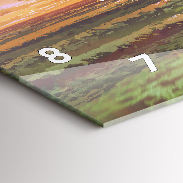 Glass wall clock rectangular Concert on the beach