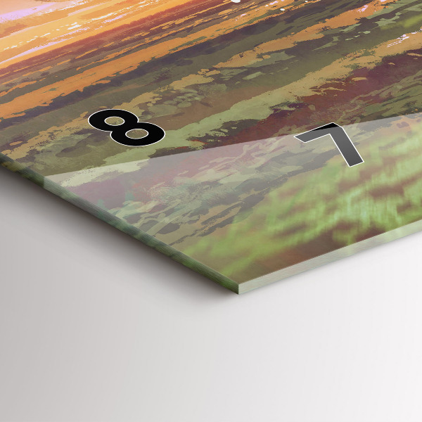 Glass wall clock rectangular Concert on the beach