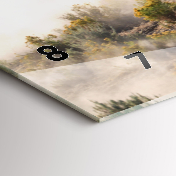 Glass wall clock rectangular A herd of rushing horses