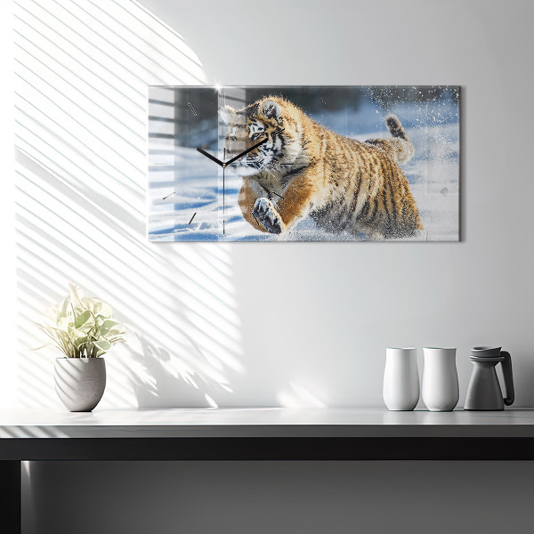 Glass wall clock rectangular A Brave Step Forward