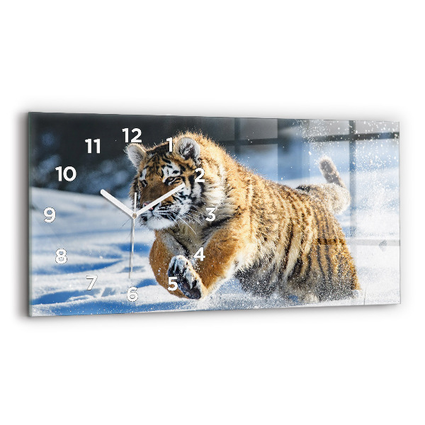 Glass wall clock rectangular A Brave Step Forward