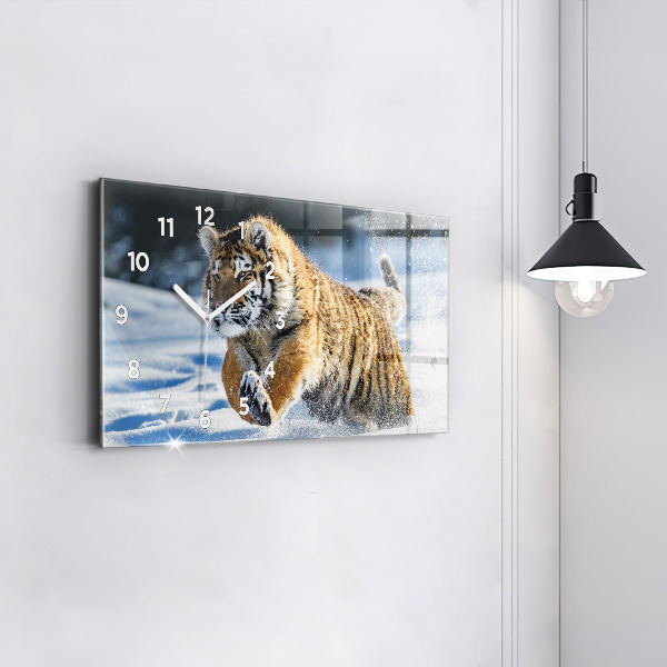 Glass wall clock rectangular A Brave Step Forward