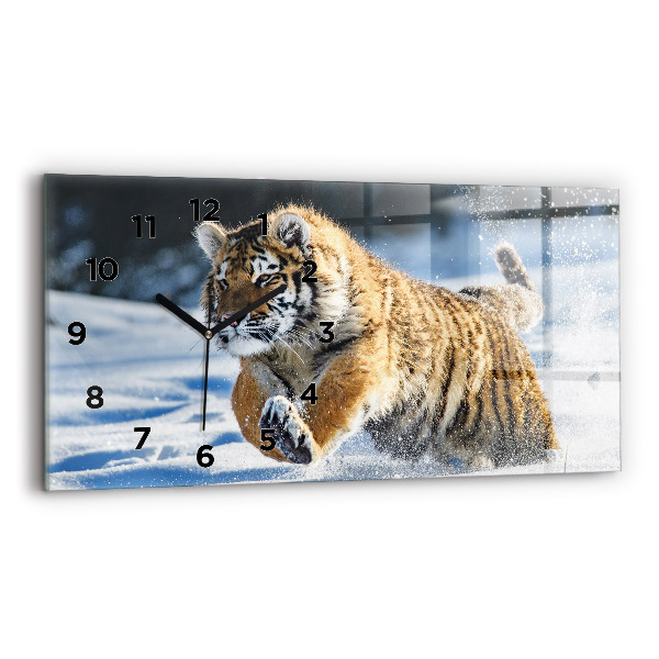 Glass wall clock rectangular A Brave Step Forward