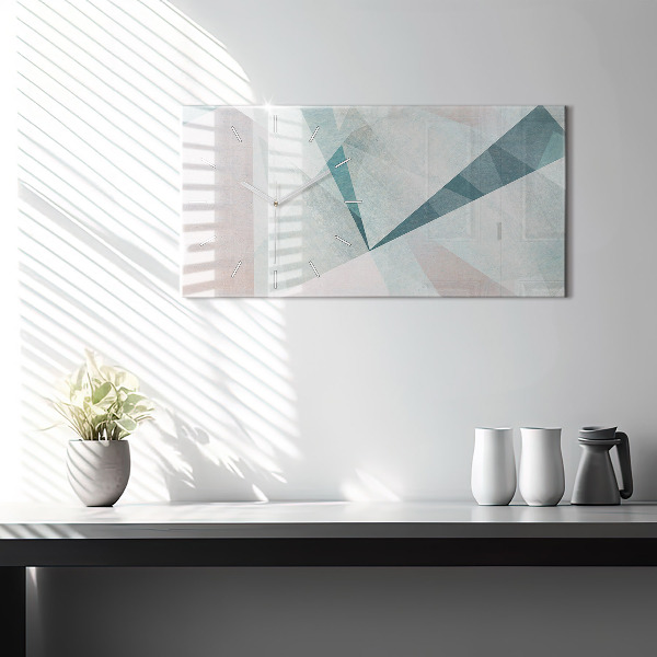 Glass wall clock rectangular Triangles Abstract Texture