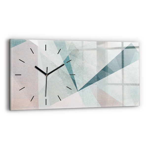 Glass wall clock rectangular Triangles Abstract Texture
