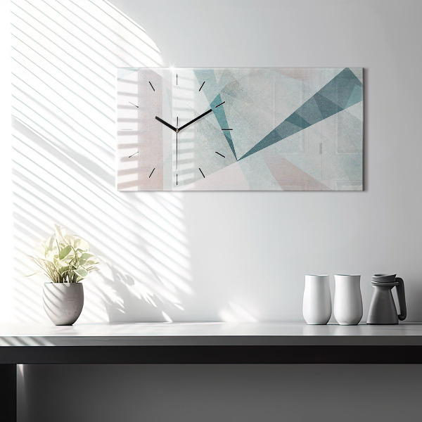 Glass wall clock rectangular Triangles Abstract Texture