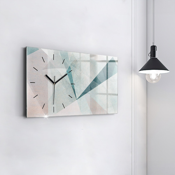 Glass wall clock rectangular Triangles Abstract Texture
