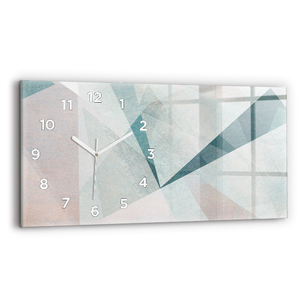 Glass wall clock rectangular Triangles Abstract Texture