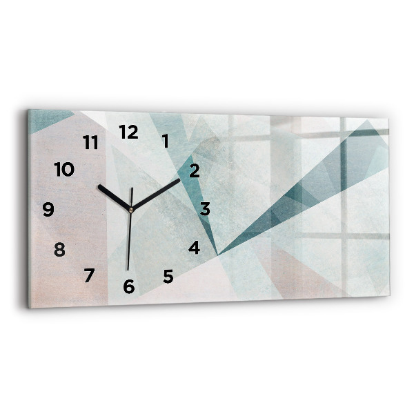 Glass wall clock rectangular Triangles Abstract Texture