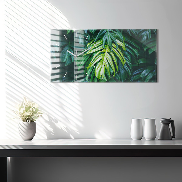 Glass wall clock rectangular The Tropical Side of Nature