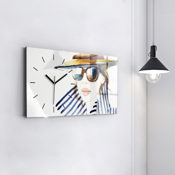 Glass wall clock rectangular Last Days of Vacation Fashion